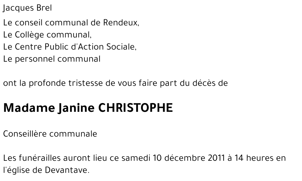 Janine CHRISTOPHE