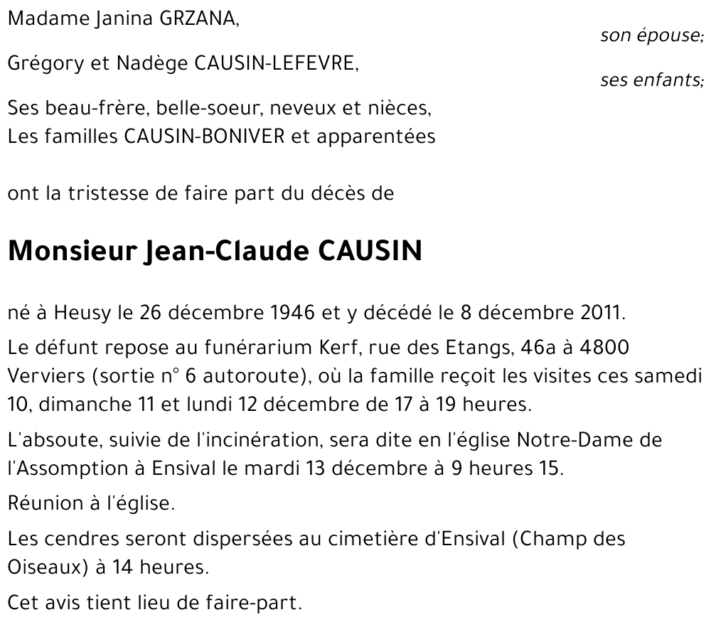 Jean-Claude CAUSIN