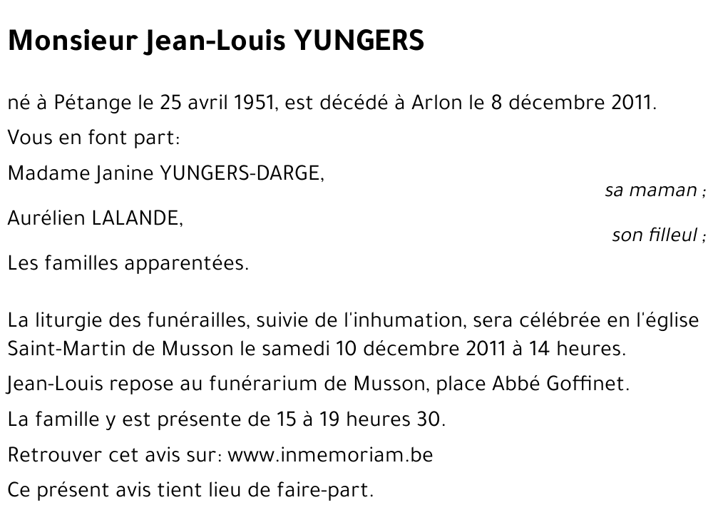 Jean-Louis YUNGERS