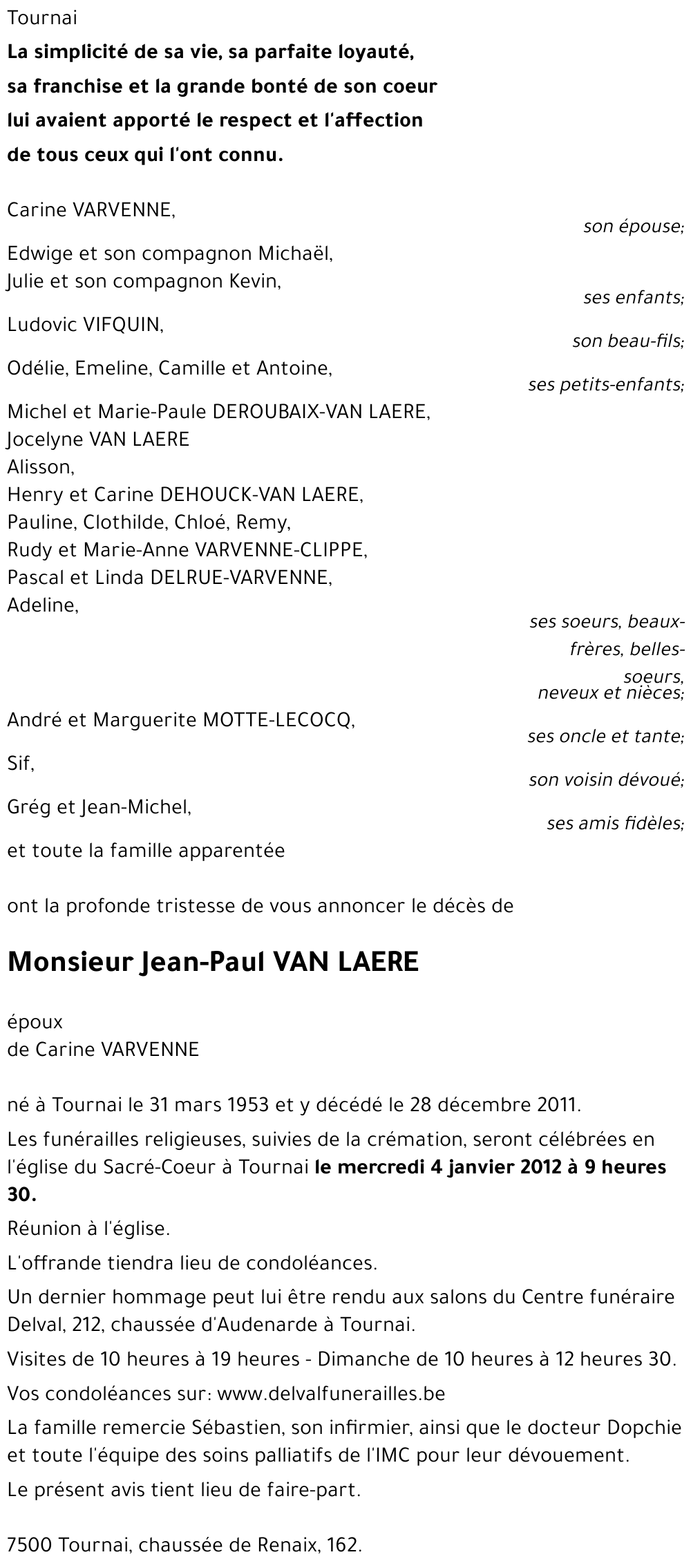 Jean-Paul VAN LAERE