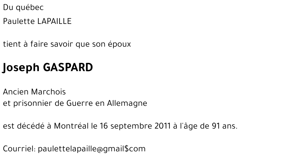 Joseph GASPARD