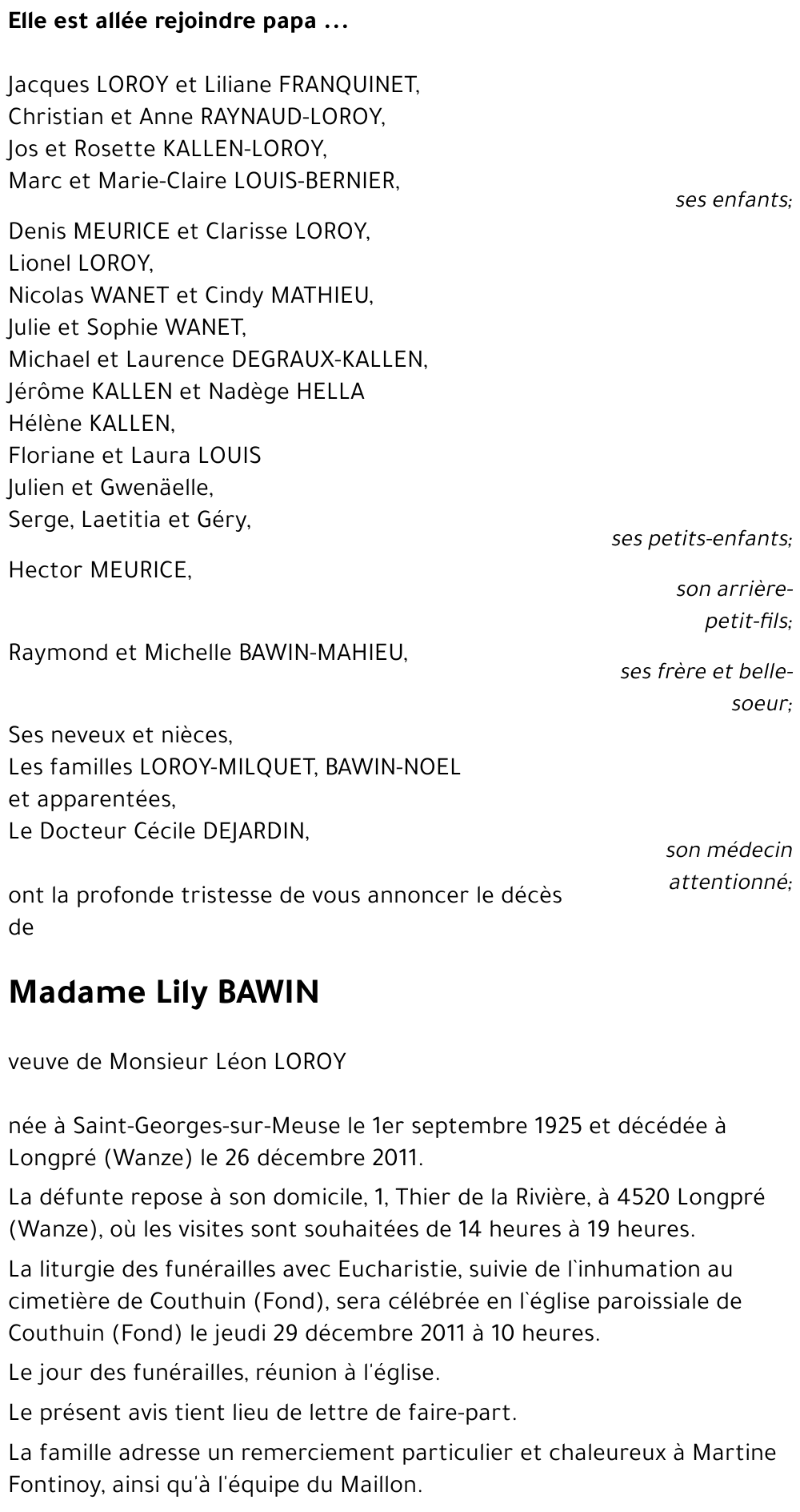 Lily BAWIN