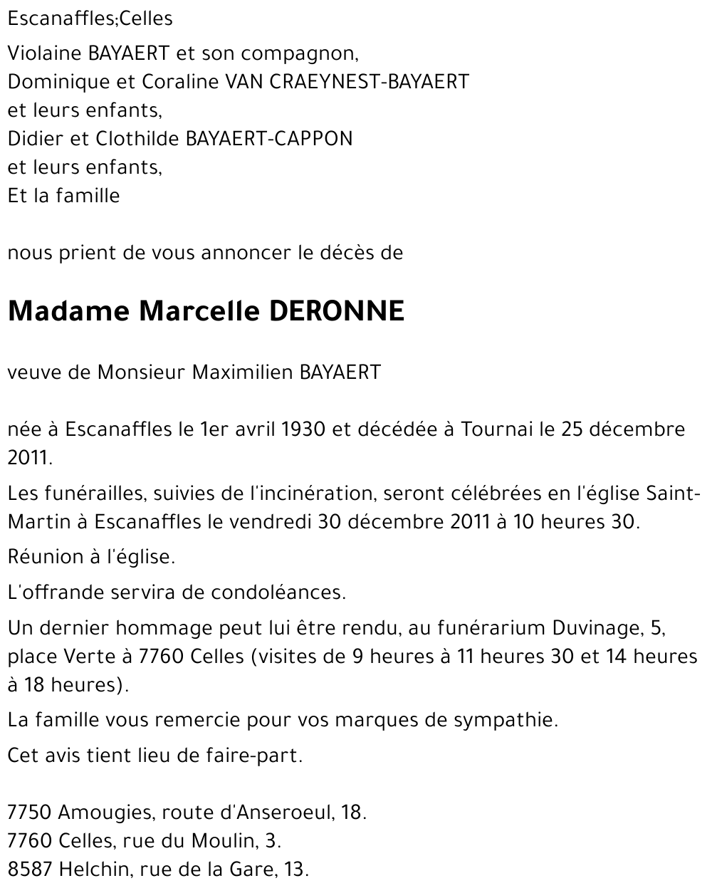 Marcelle DERONNE