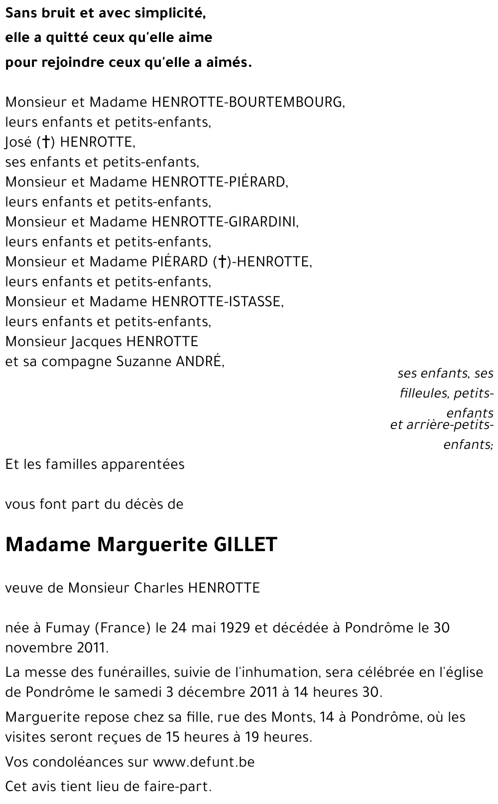 Marguerite GILLET