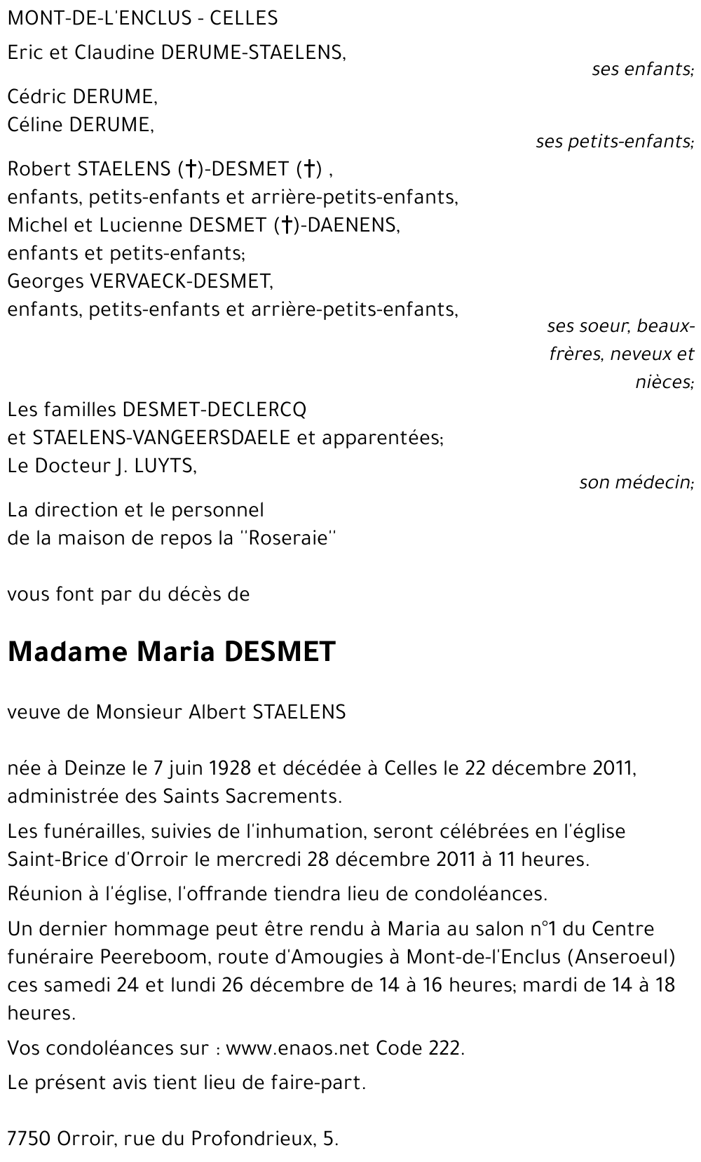 Maria DESMET
