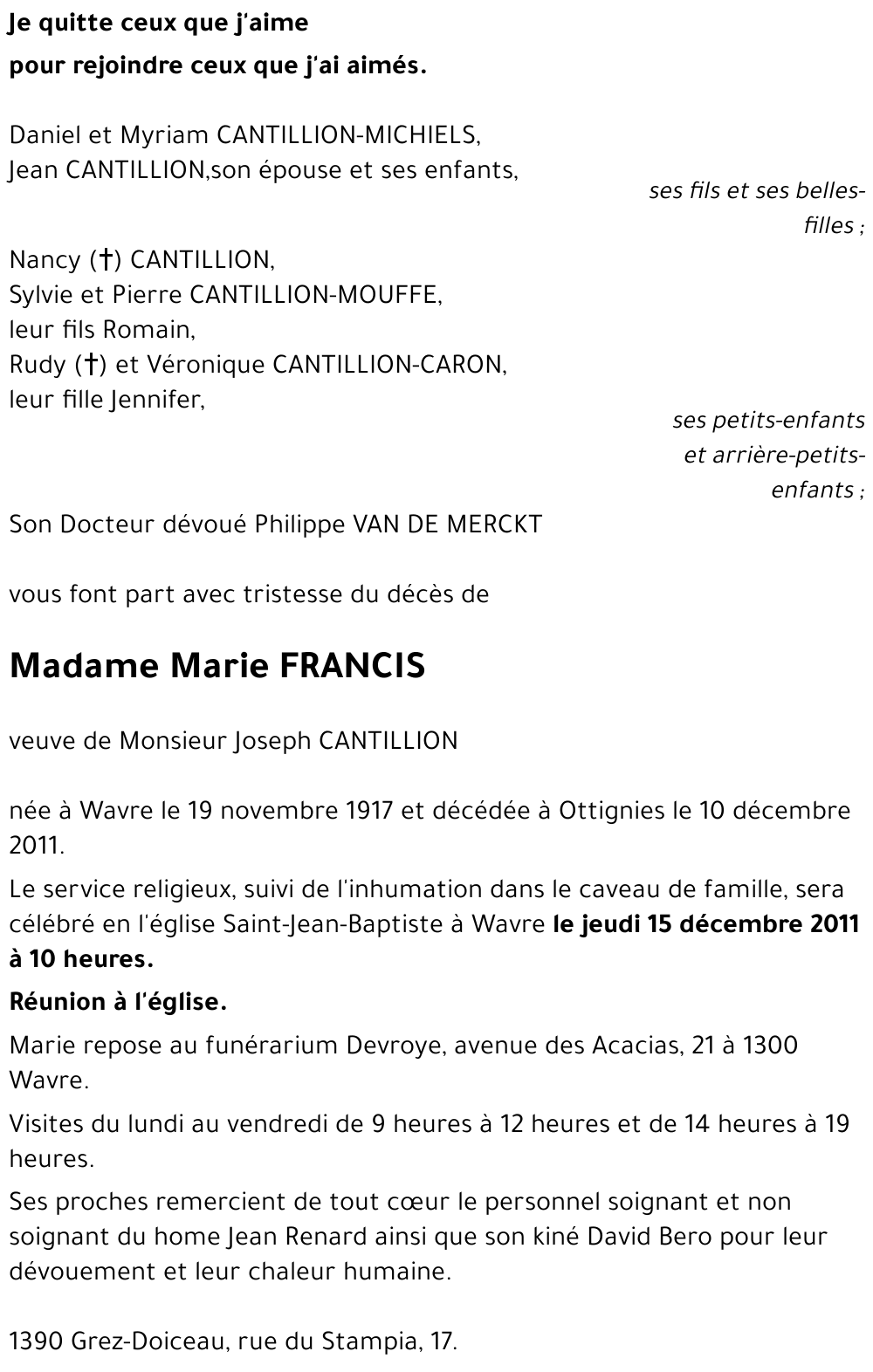 Marie FRANCIS