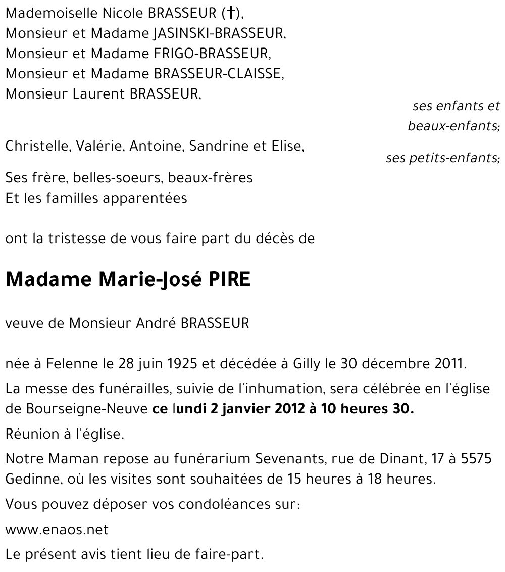 Marie-José PIRE