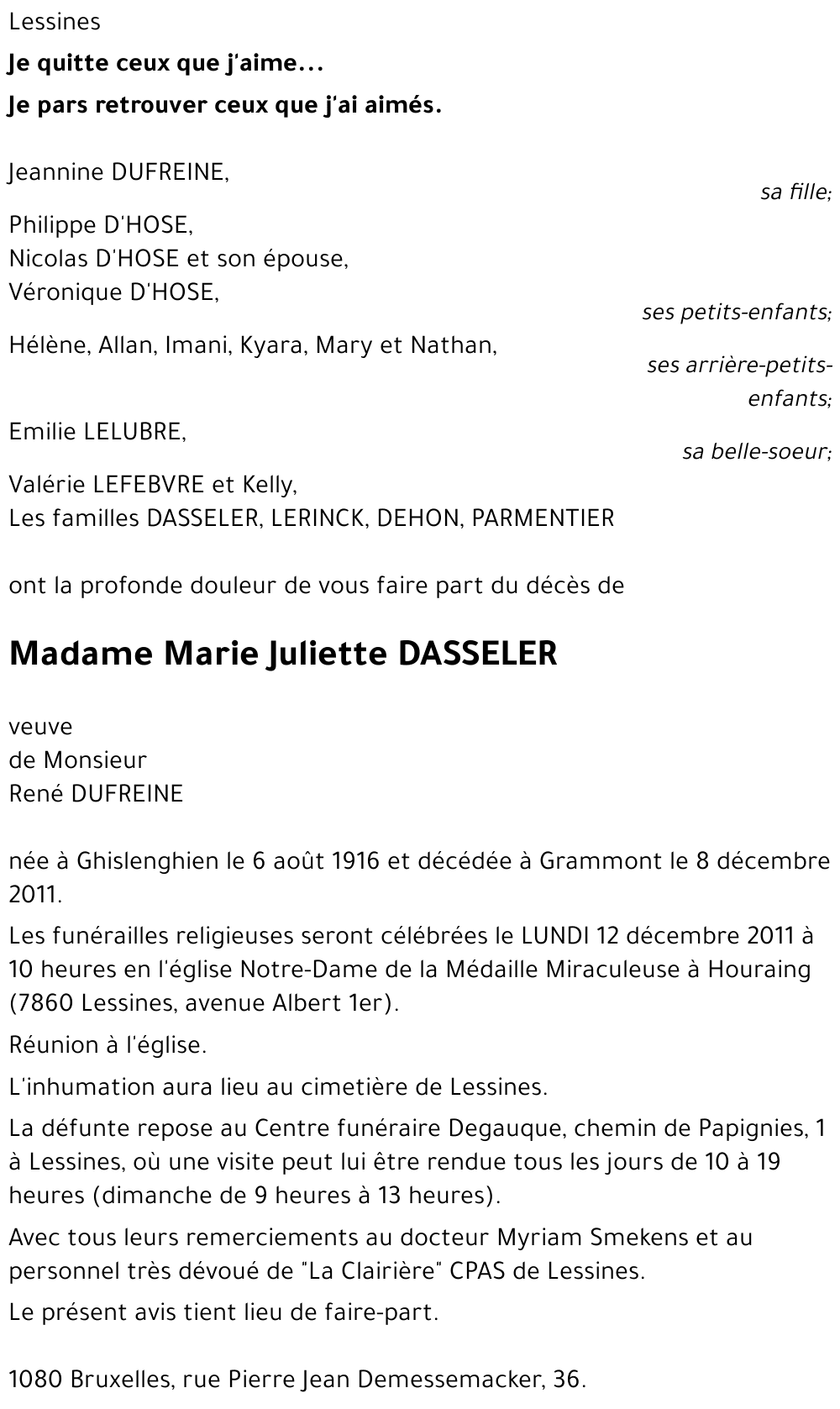 Marie Juliette DASSELER