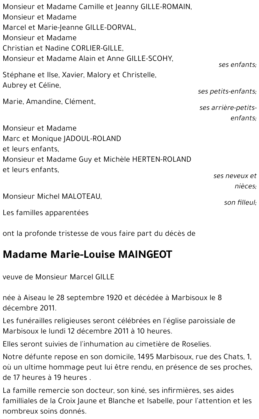 Marie-Louise MAINGEOT