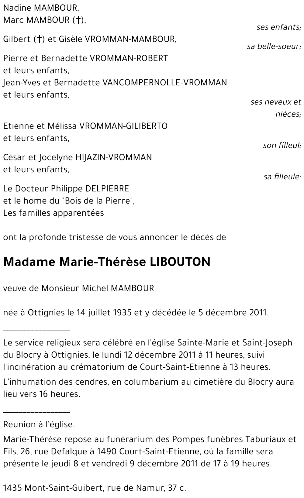 Marie-Thérèse LIBOUTON