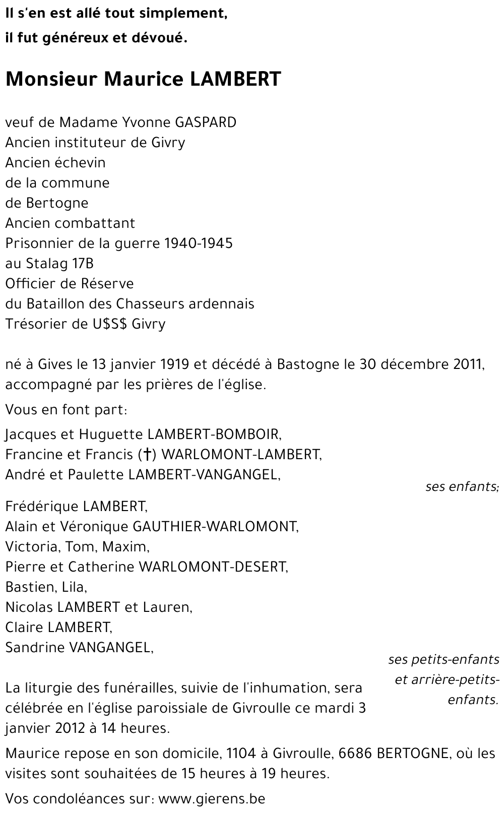 Maurice LAMBERT