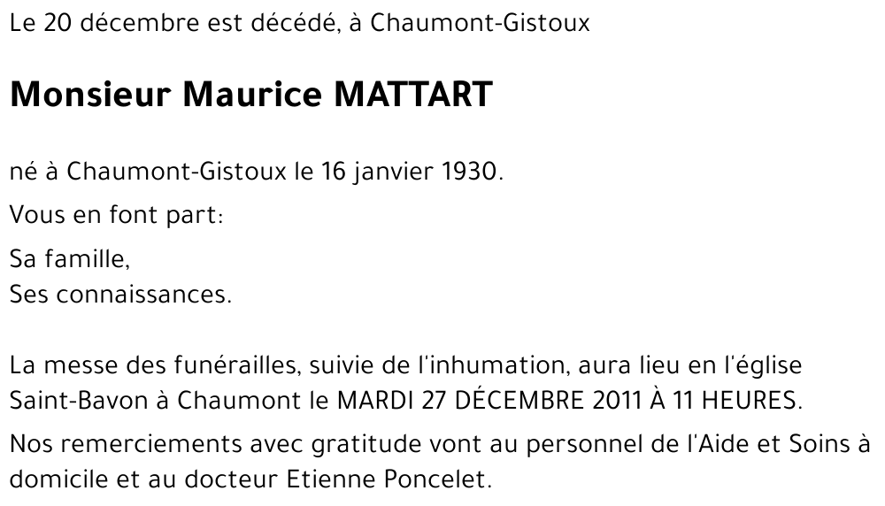 Maurice MATTART