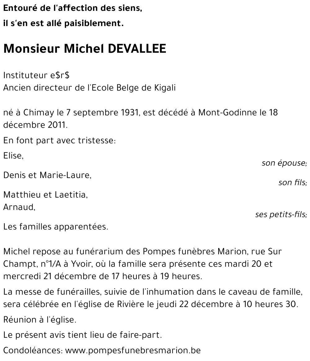 Michel DEVALLEE