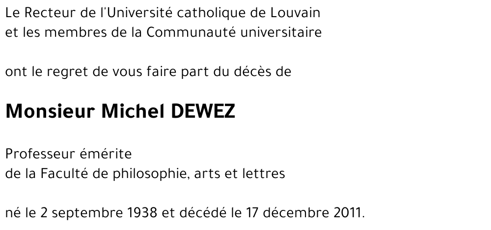 Michel DEWEZ