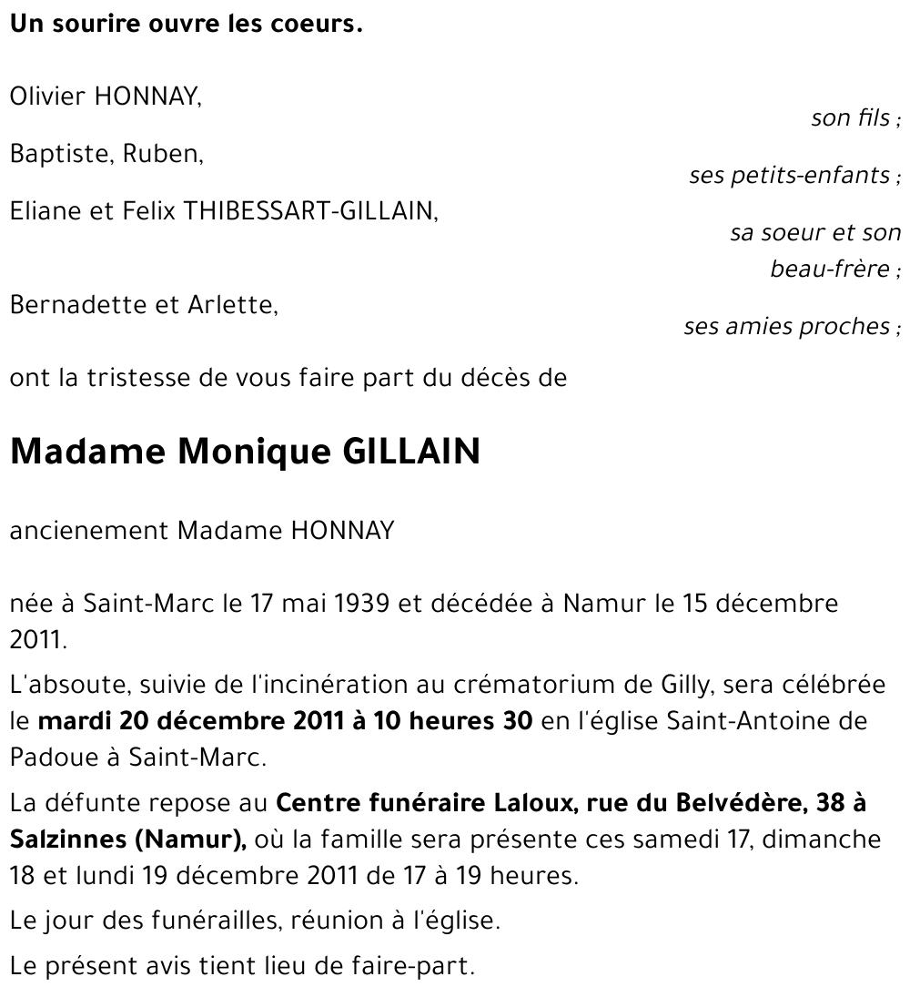 Monique GILLAIN