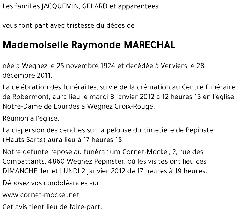 Raymonde MARECHAL