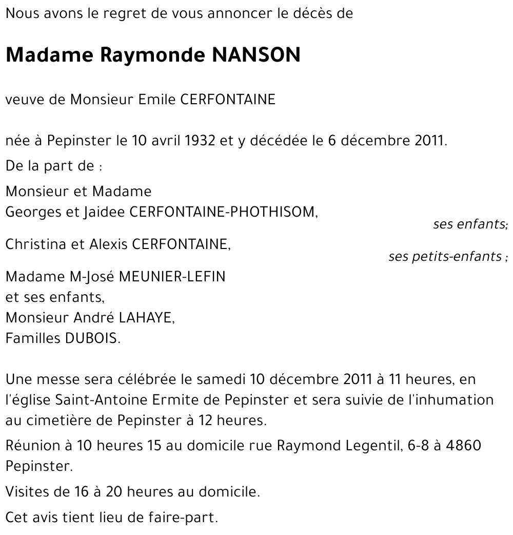 Raymonde NANSON