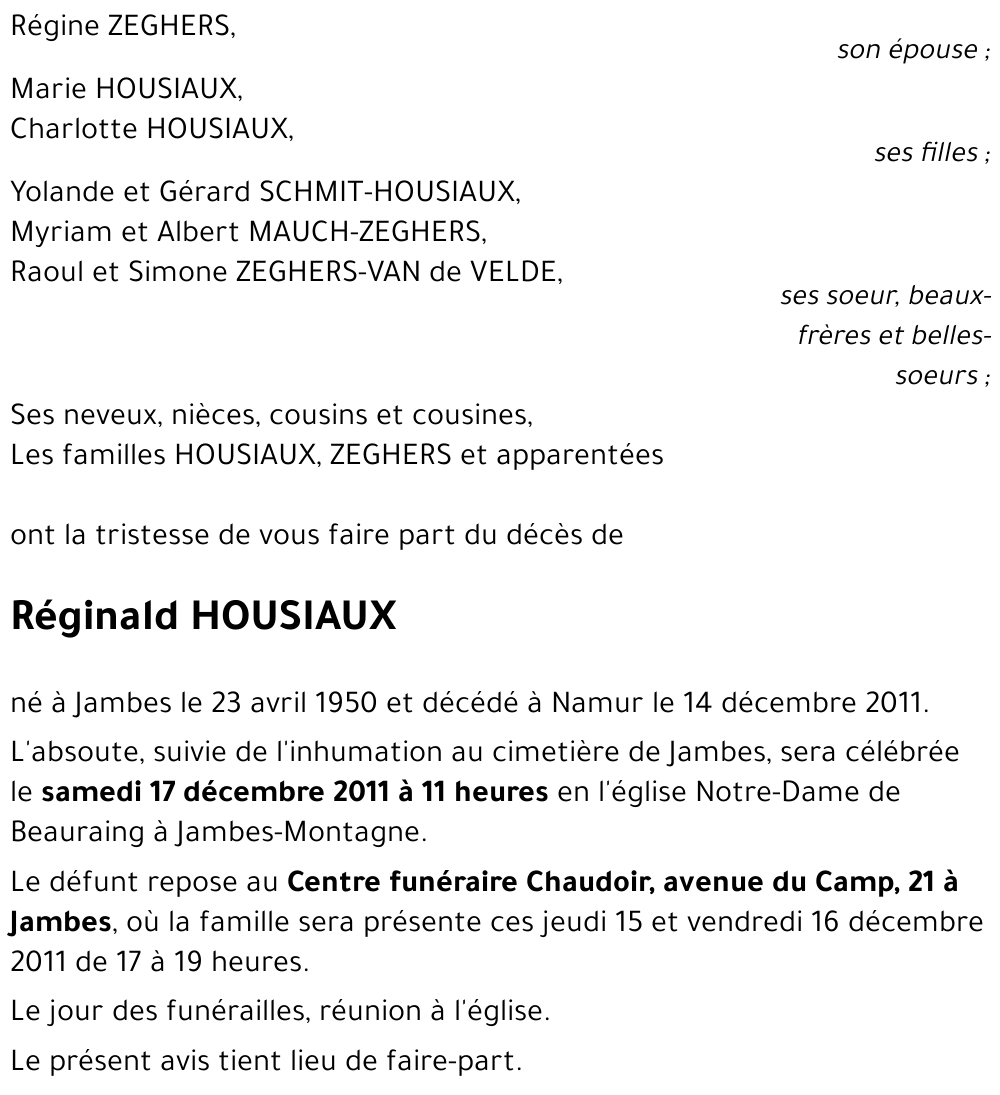 Réginald HOUSIAUX