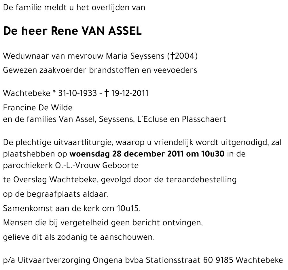 Rene VAN ASSEL