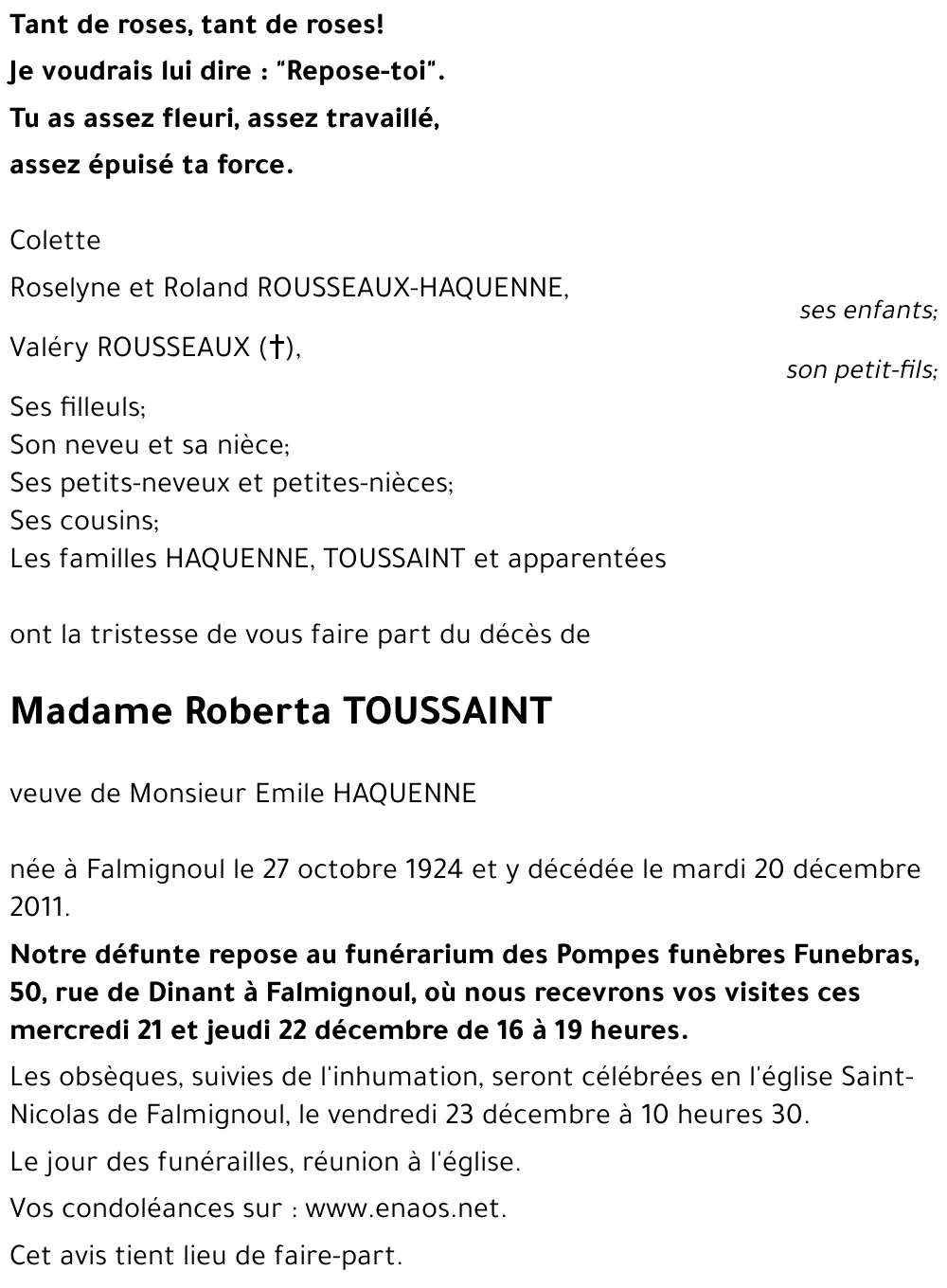 Roberta TOUSSAINT