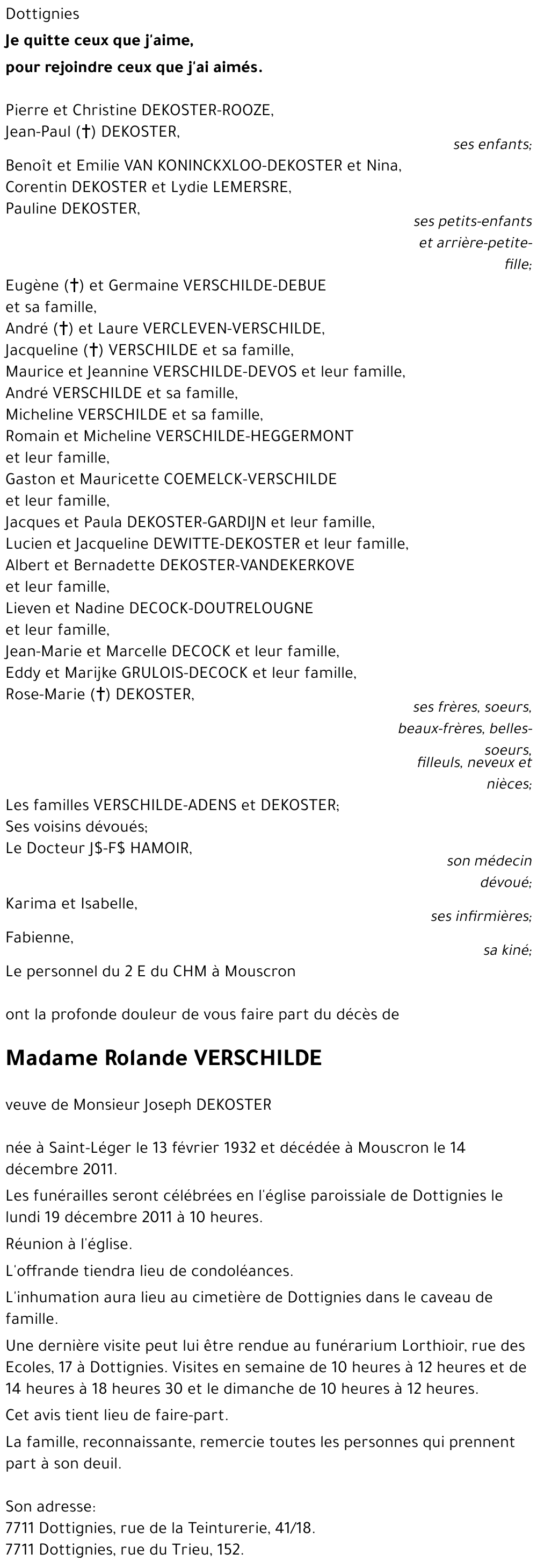 Rolande VERSCHILDE