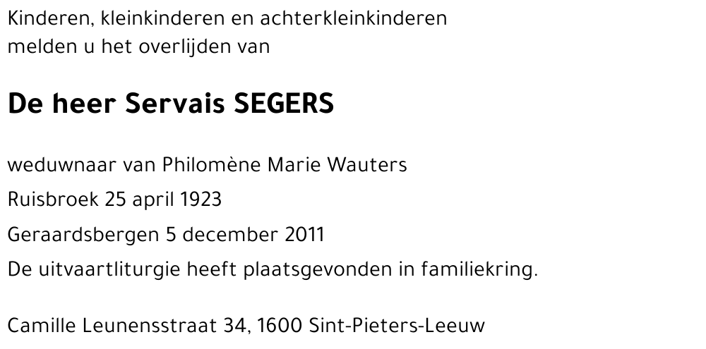 Servais SEGERS