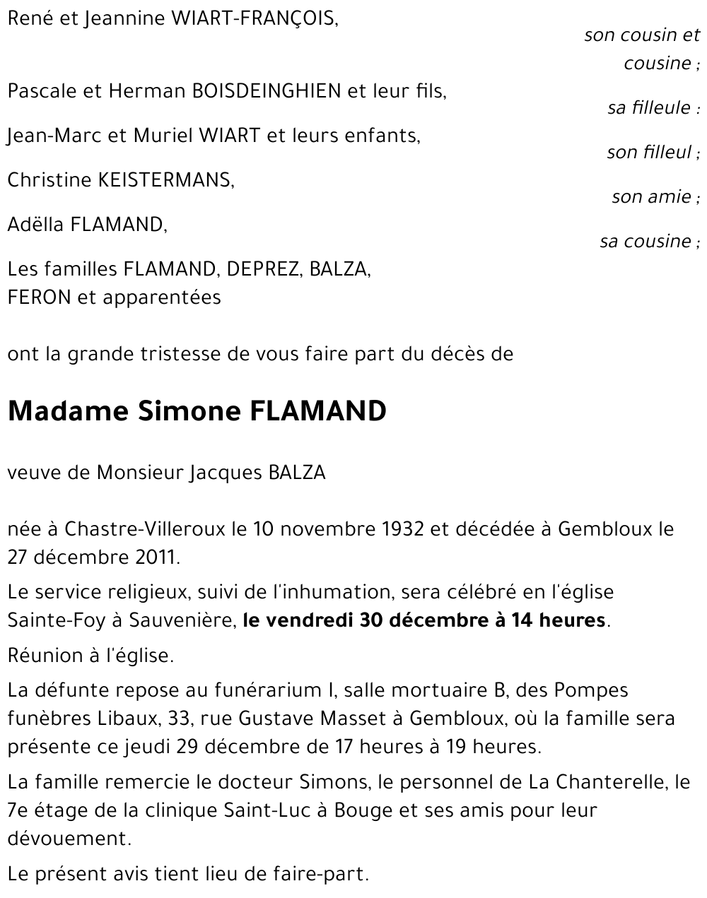 Simone FLAMAND