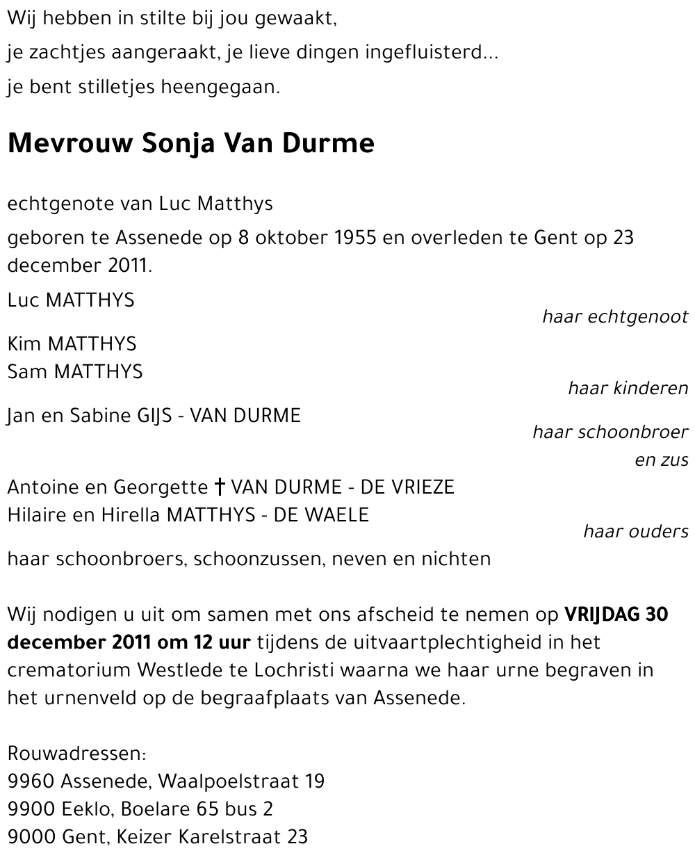 Sonja Van Durme
