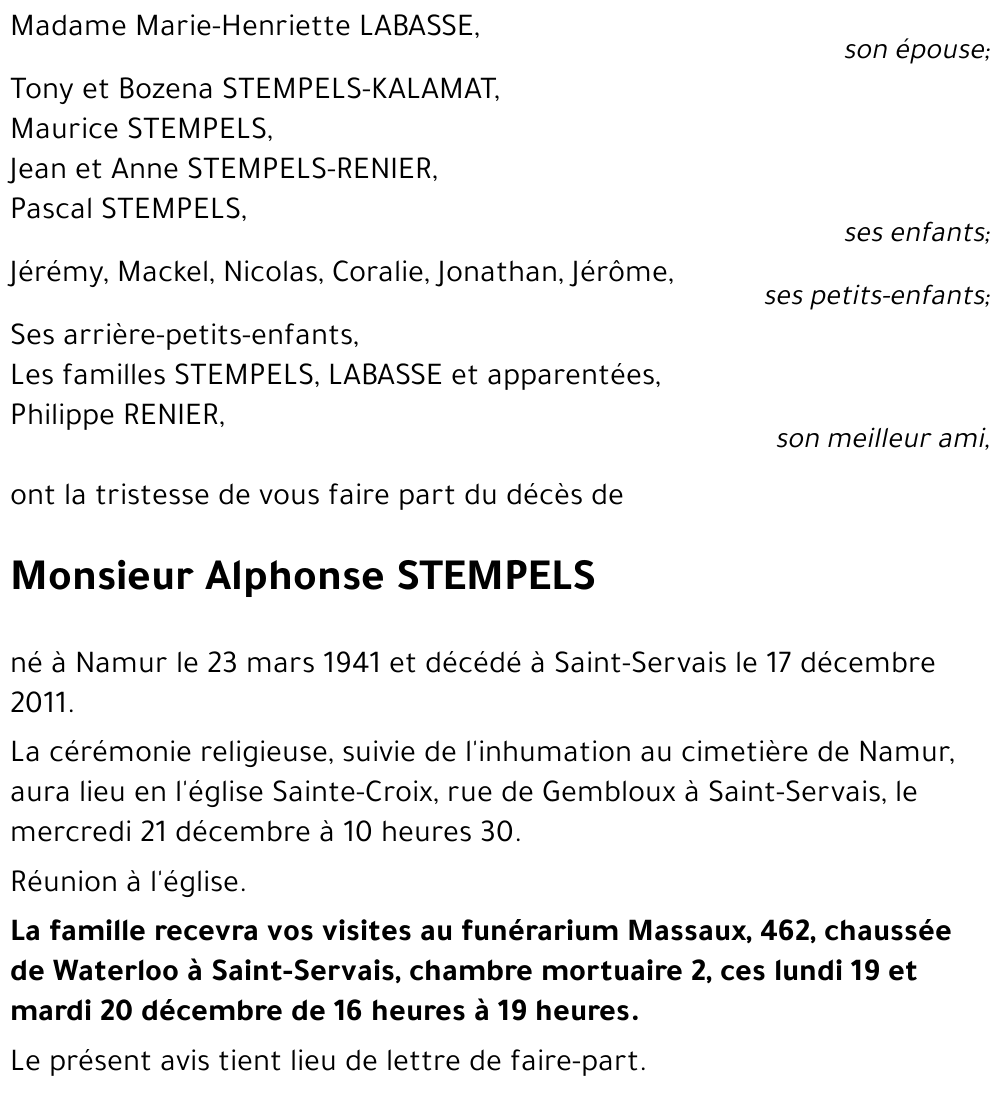 STEMPELS Alphonse