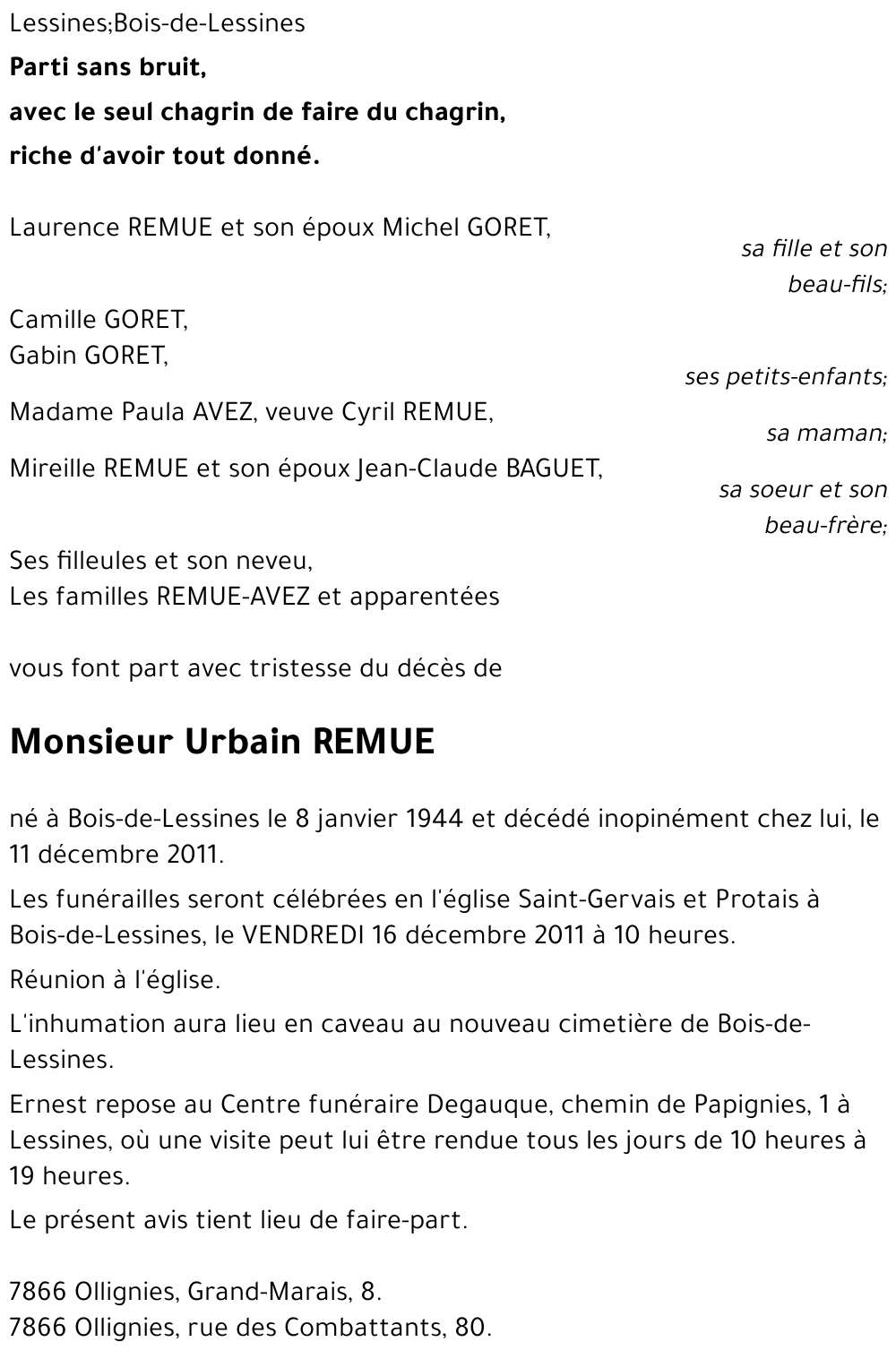 Urbain REMUE