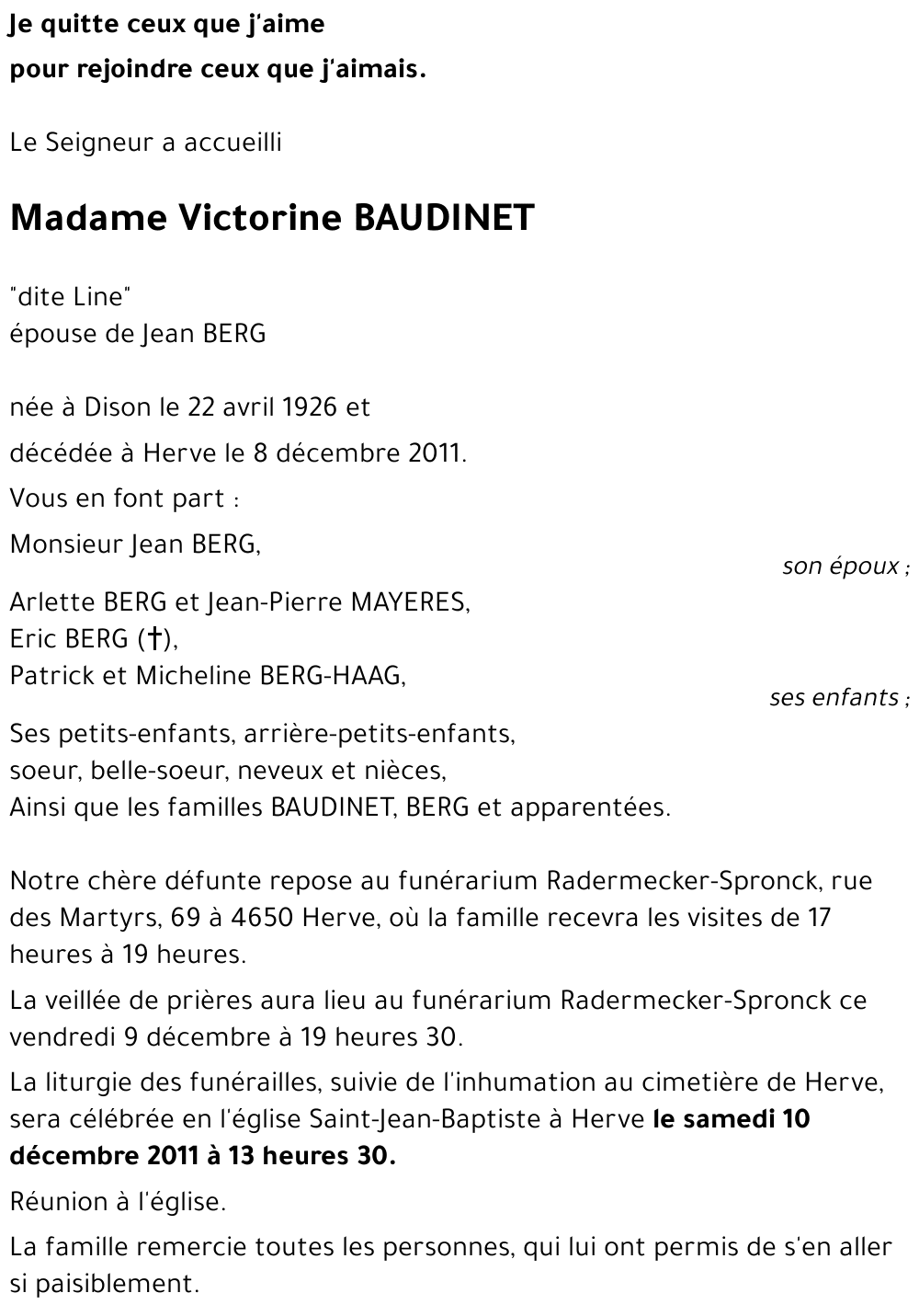 Victorine BAUDINET