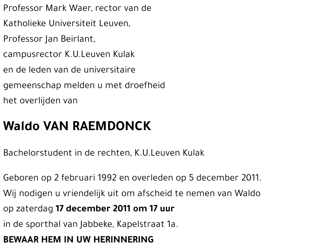 Waldo VAN RAEMDONCK