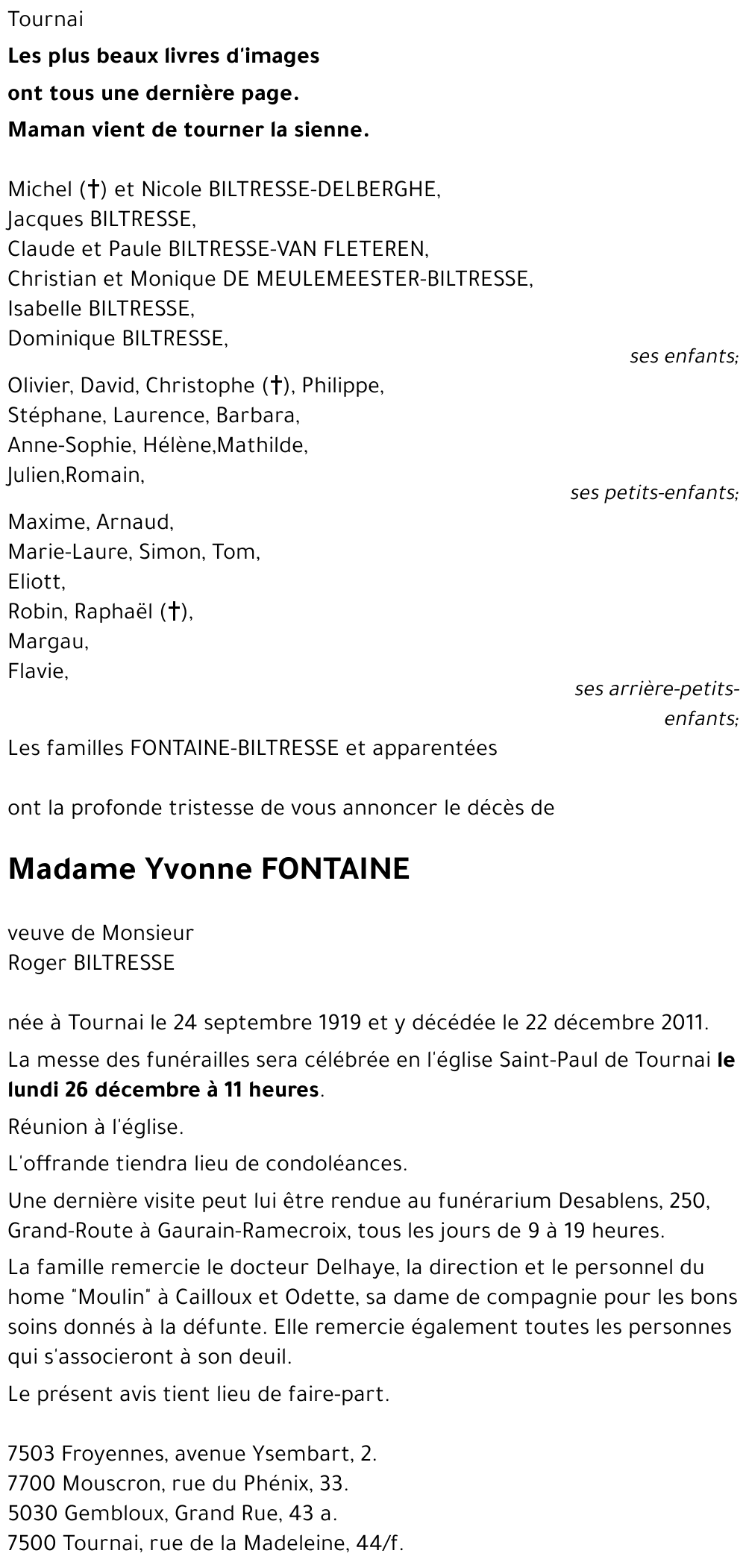 Yvonne FONTAINE