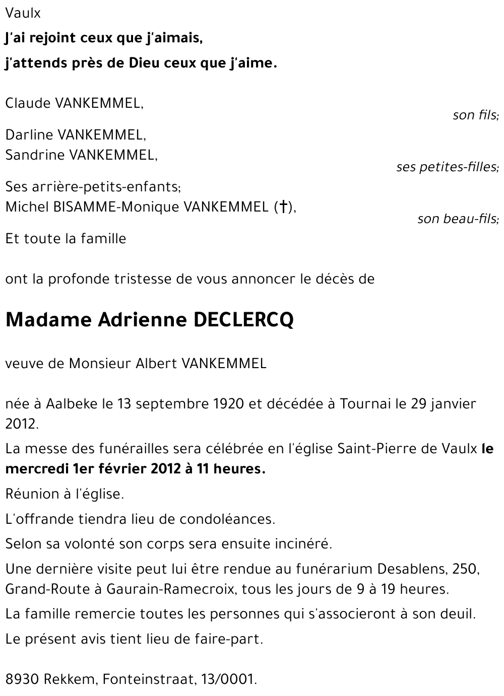Adrienne DECLERCQ