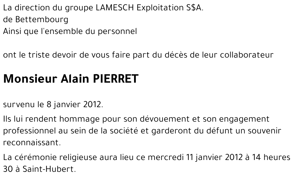 Alain PIERRET