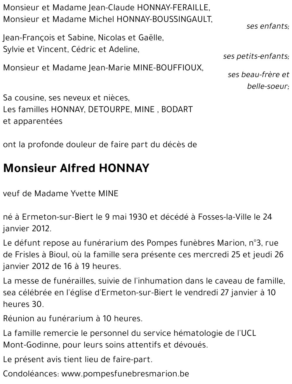 Alfred HONNAY