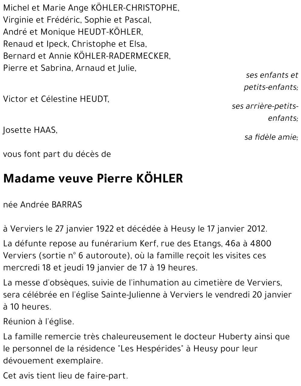 Andrée BARRAS