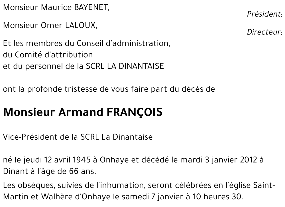 Armand FRANÇOIS