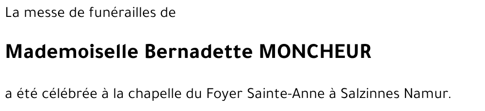 Bernadette MONCHEUR