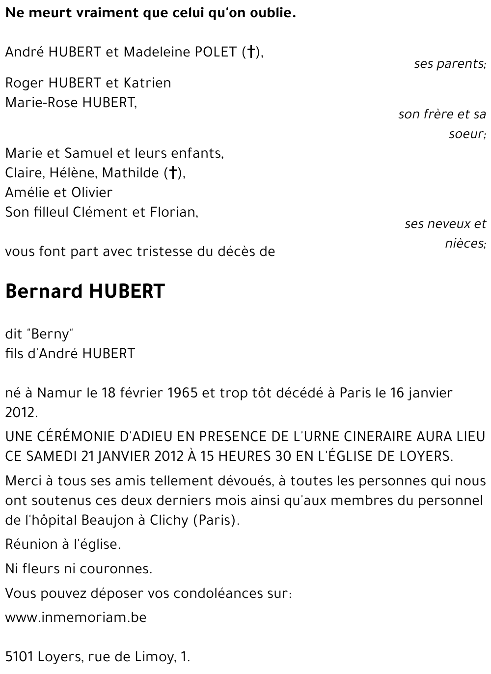 Bernard HUBERT