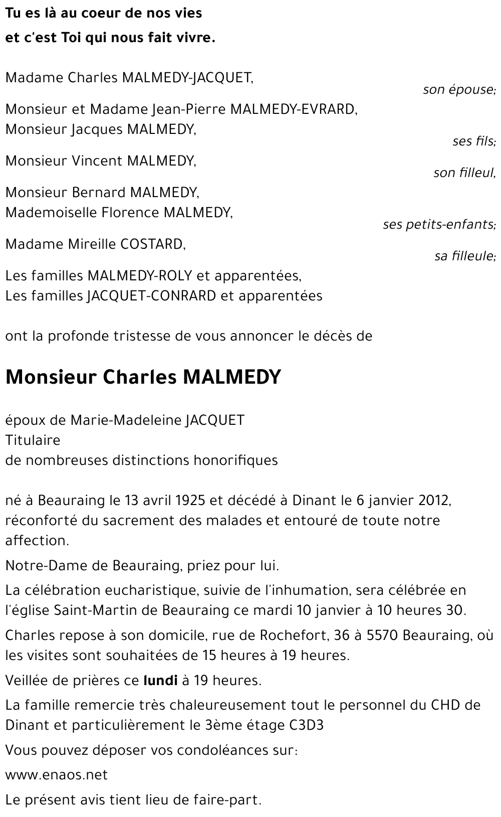Charles MALMEDY