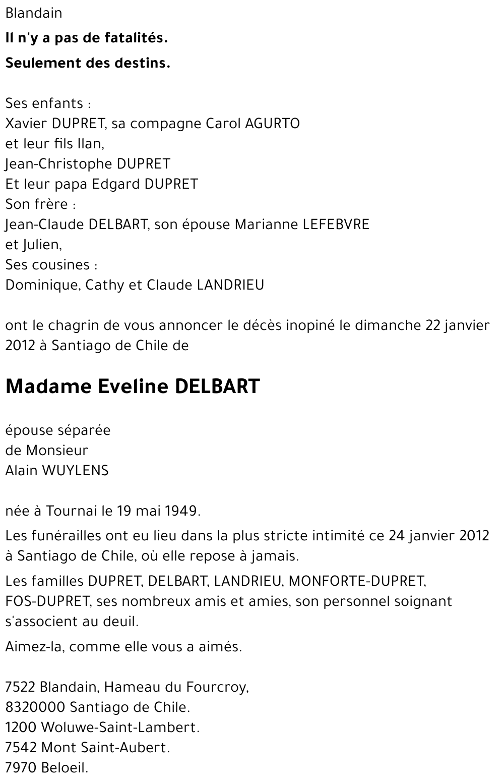 Eveline DELBART