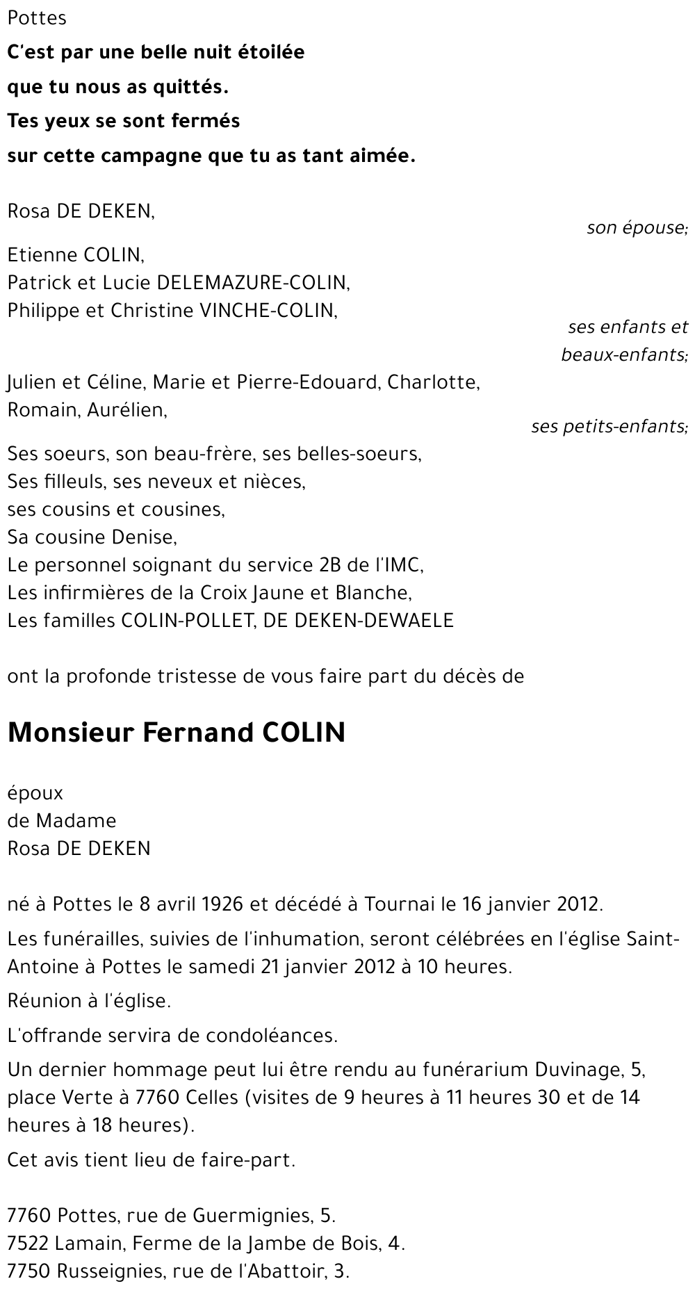 Fernand COLIN