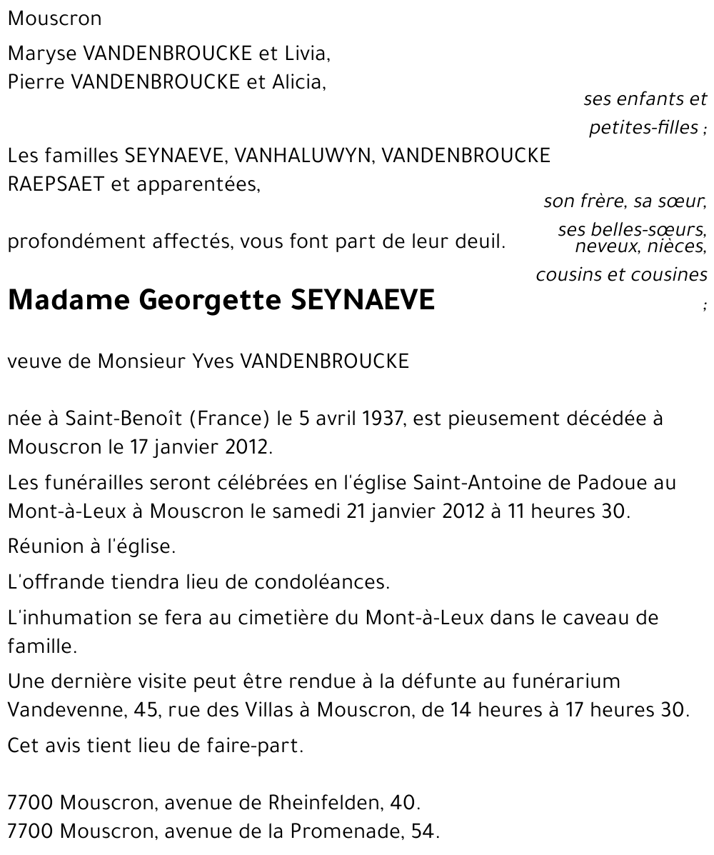 Georgette SEYNAEVE