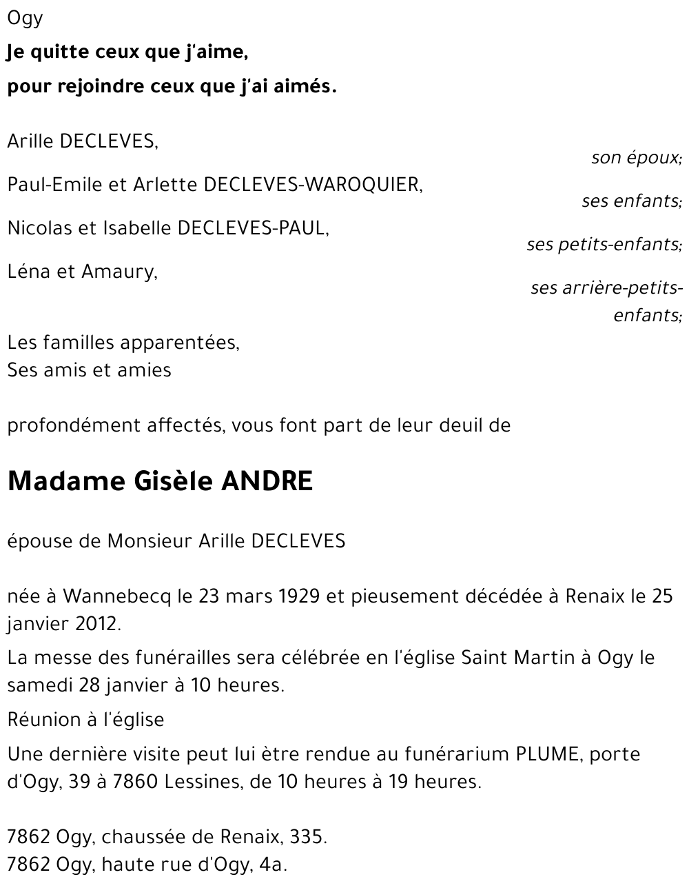Gisèle ANDRE