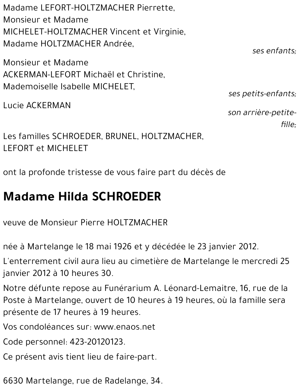 Hilda SCHROEDER