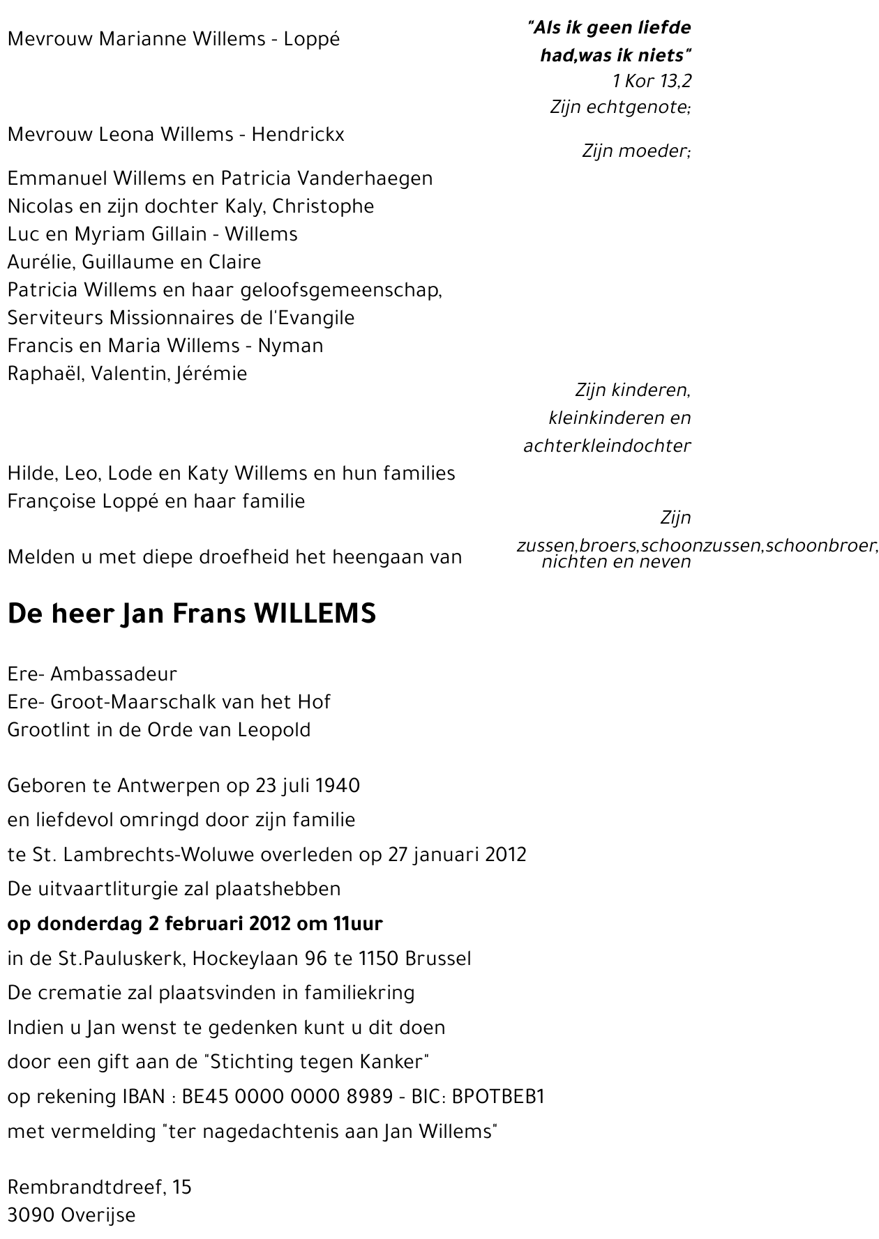 Jan Frans WILLEMS
