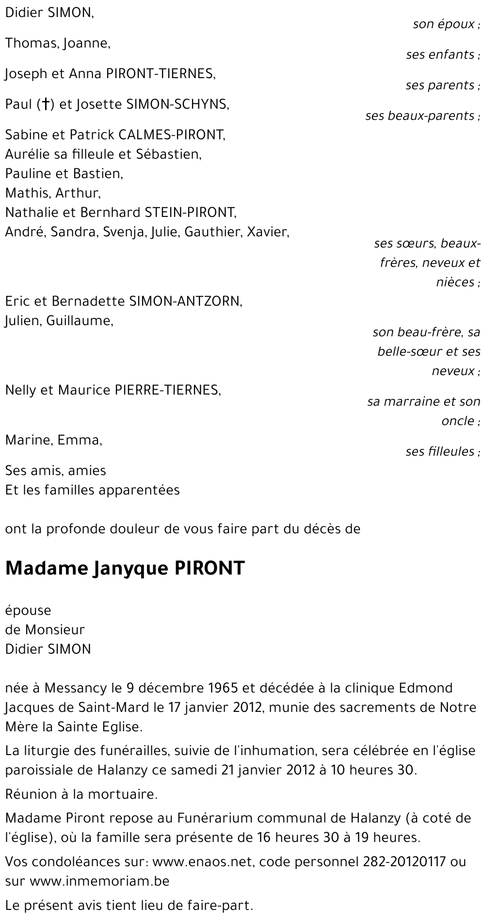 Janyque PIRONT