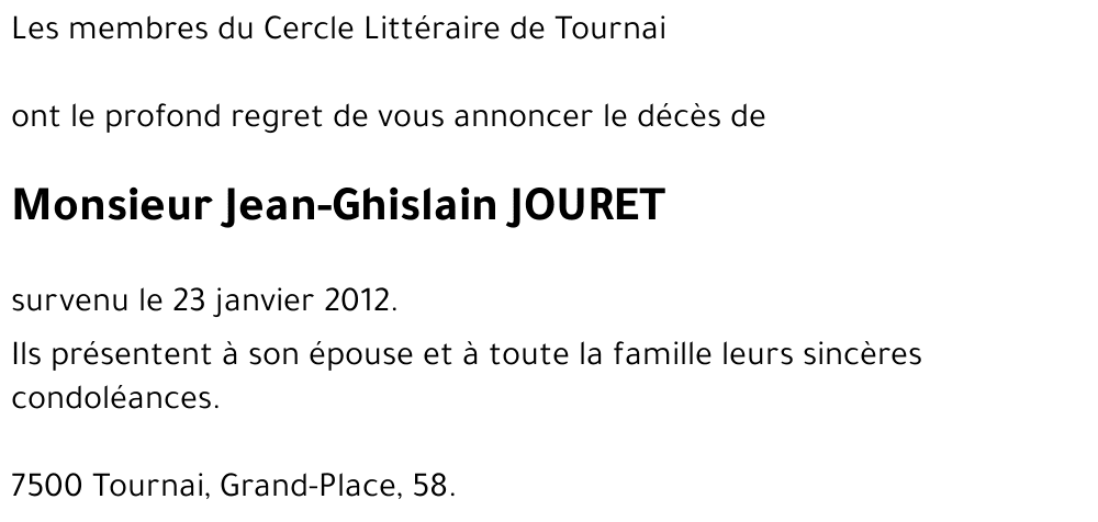 Jean-Ghislain JOURET