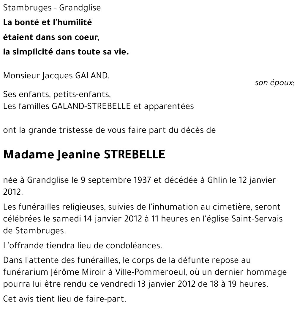 Jeanine STREBELLE